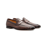 Moreschi Agadir Woven Slip-on Loafers Dark Brown