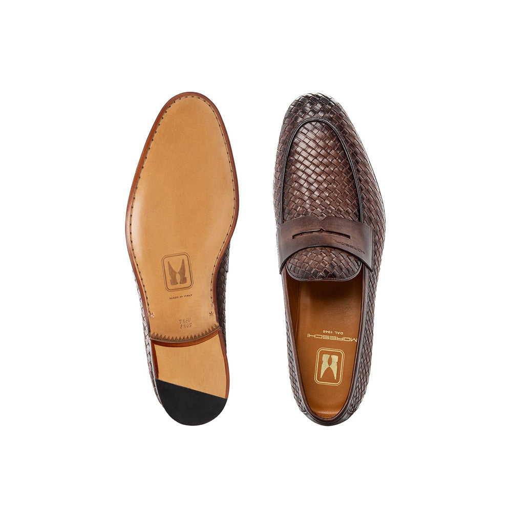 Moreschi Agadir Woven Slip-on Loafers Dark Brown