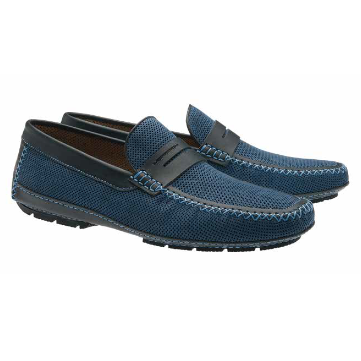 Moreschi Nubuck Driving Loafers NavyNavy