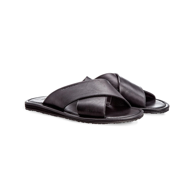 Moreschi Barbuda Calfskin Sandals Black