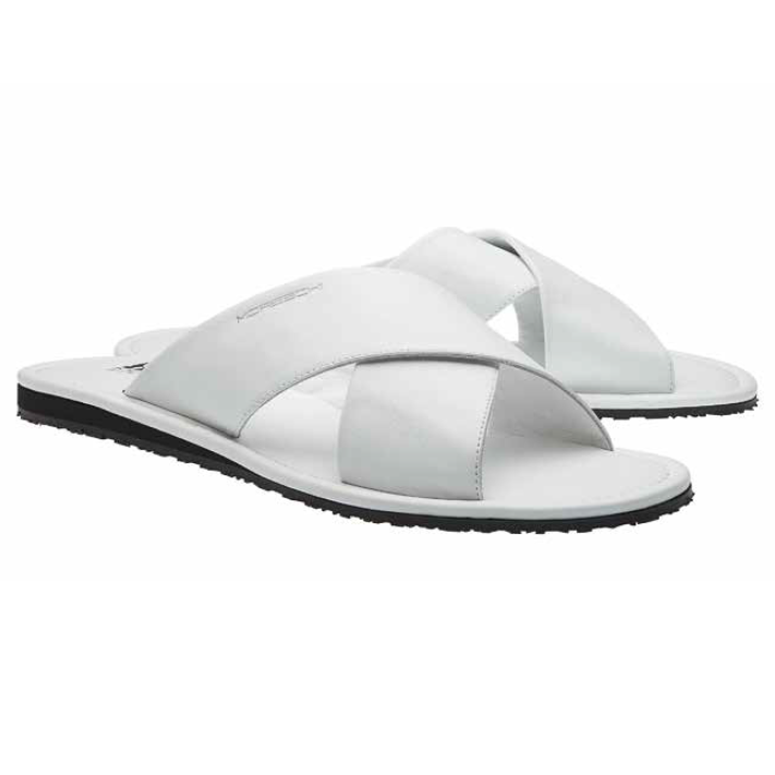 Moreschi Barbuda Calfskin Sandals White