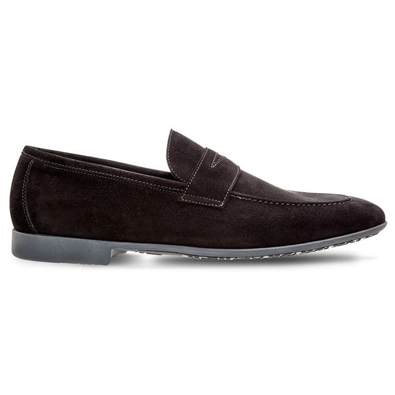 Moreschi Biarritz Suede Penny Loafers Black