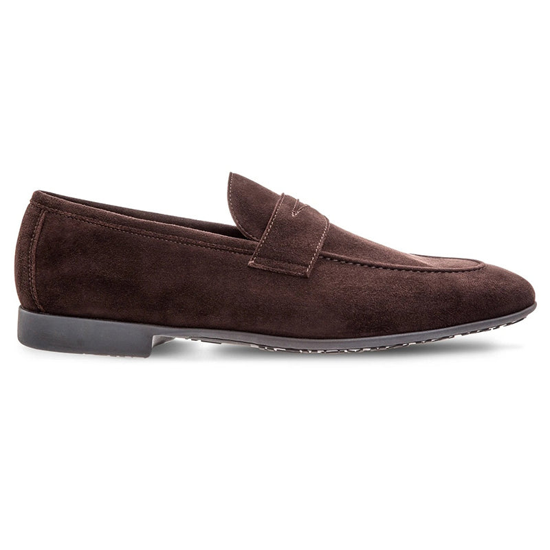Moreschi Biarritz Suede Penny Loafers Dark Brown