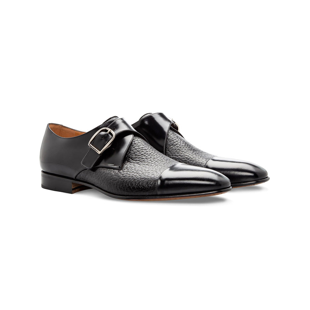 Moreschi Caen Monkstrap Shoes Black