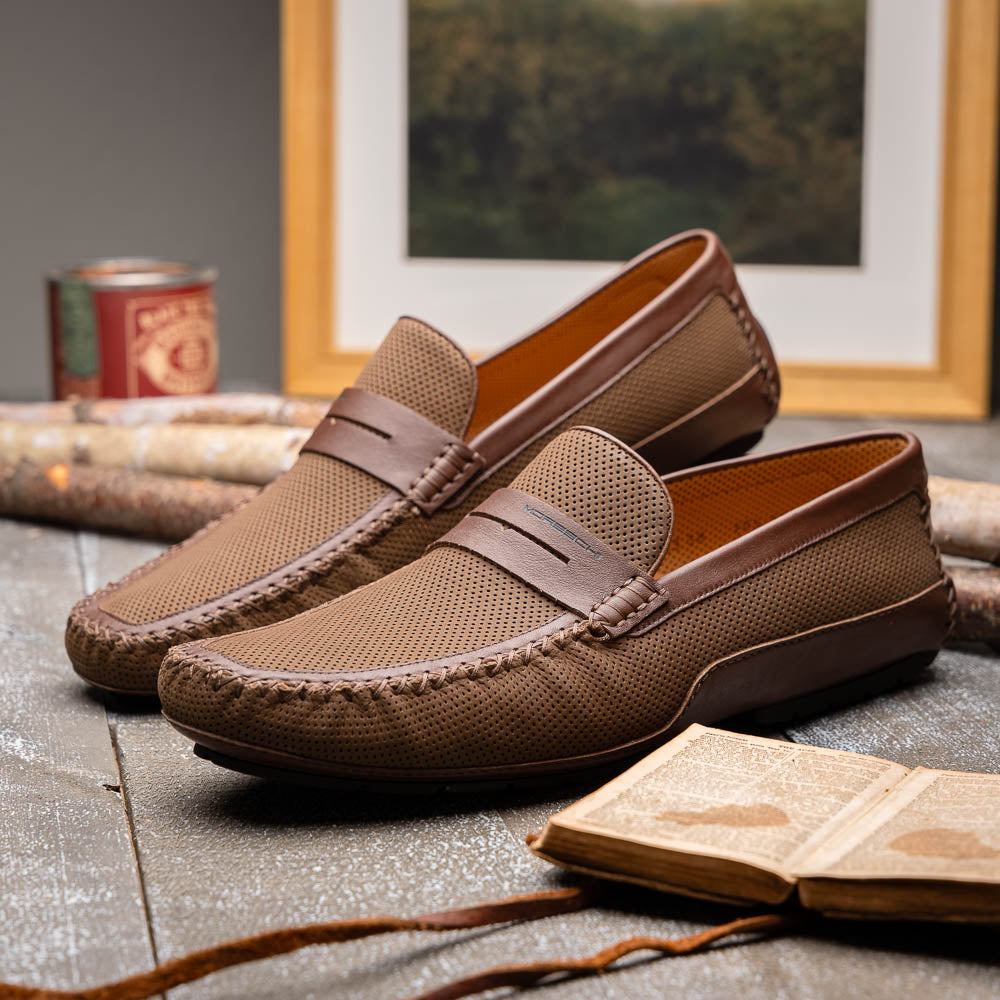 Moreschi Caracas Slip-on Driver Brown | MensDesignerShoe.com