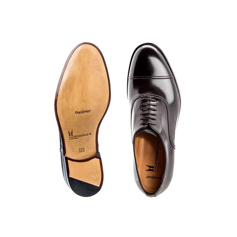 Moreschi Cardiff Goodyear Welted Cap Toe Oxfords Black