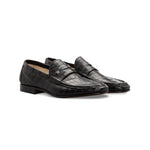 Moreschi Crocodile Slip-on Loafers Black