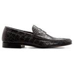 Moreschi Crocodile Slip-on Loafers Black