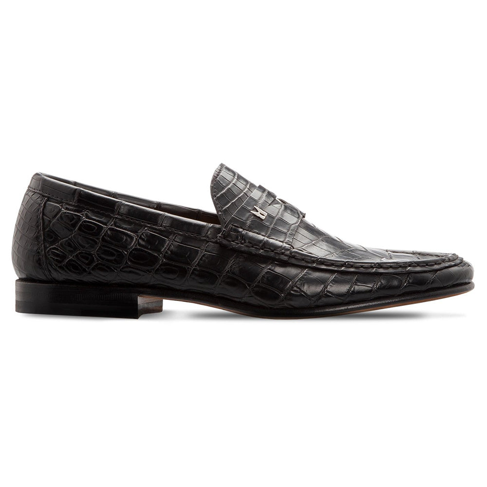 Moreschi Crocodile Slip-on Loafers Black