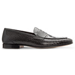 Moreschi Crocodile Slip-on Penny Loafers Black