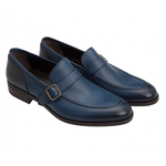 Moreschi 042159A Deerskin Strap Loafers Blue