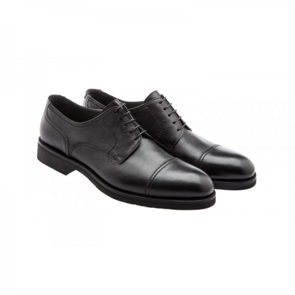 Moreschi Detroit Deerskin Cap Toe Shoes Black