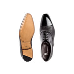 Moreschi Digione Peccary & Calfskin Cap Toe Shoes Black