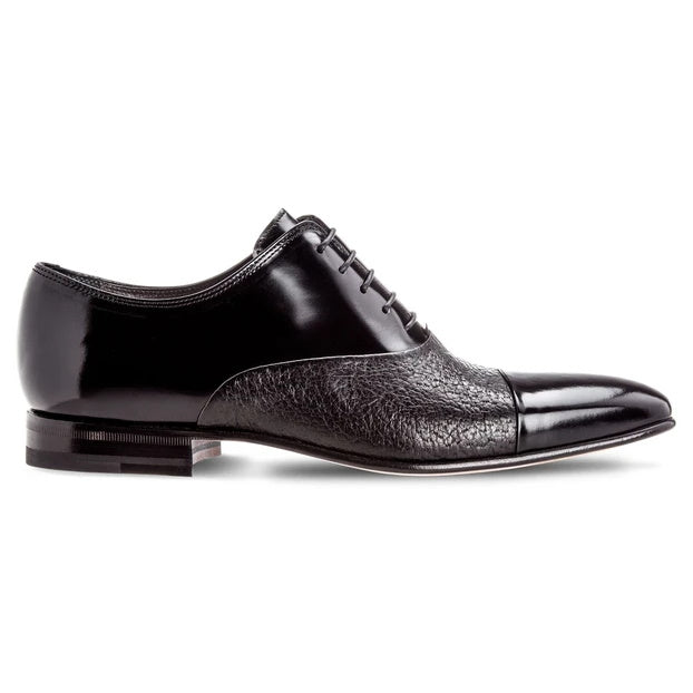 Moreschi Digione Peccary & Calfskin Cap Toe Shoes Black