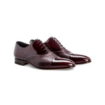 Moreschi Digione Peccary & Calfskin Cap Toe Shoes Burgundy