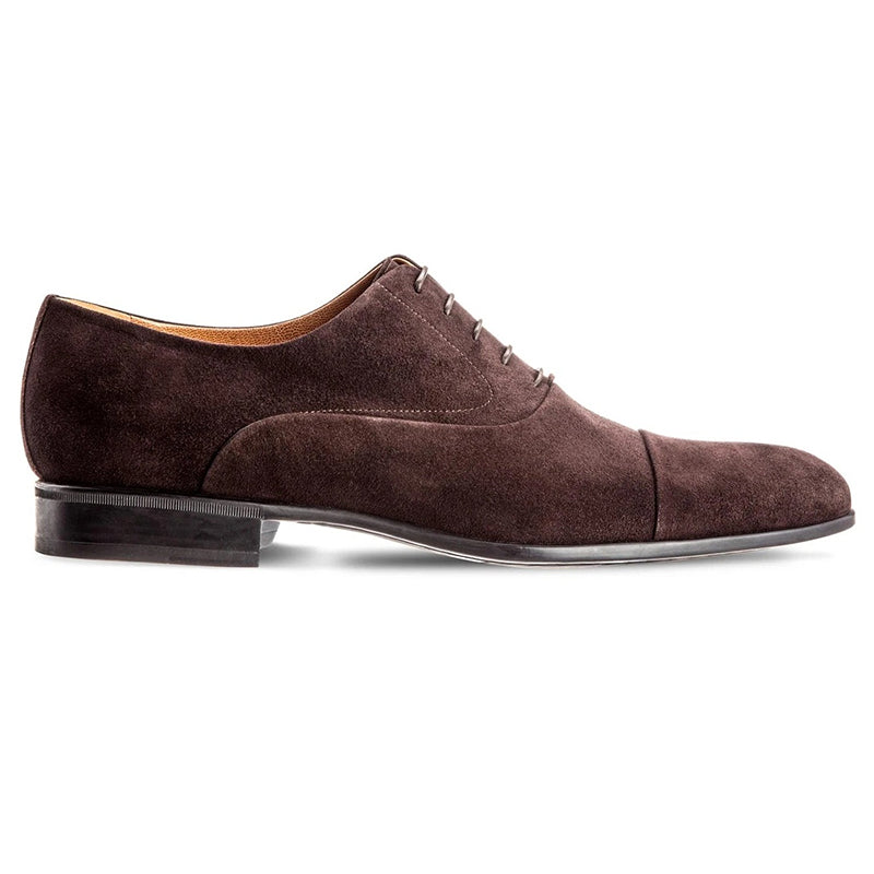 Moreschi Dublin Suede Cap Toe Shoes Dark Brown