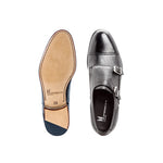 Moreschi Eze Deerskin Monk Strap Shoes Black