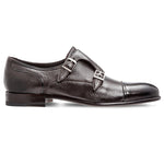 Moreschi Eze Deerskin Monk Strap Shoes Dark Brown