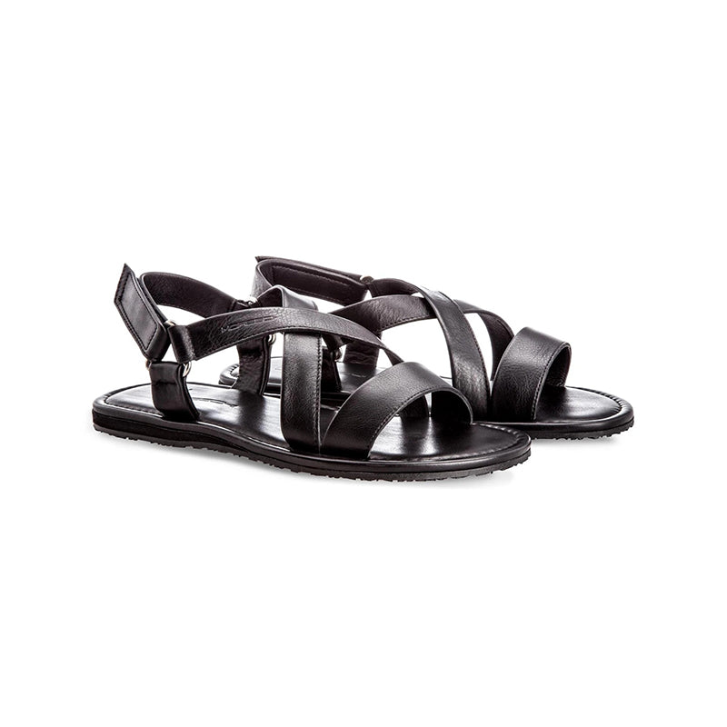 Moreschi Freeport Calfskin Sandals Black