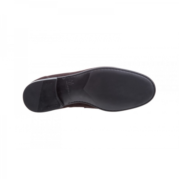 Moreschi Graz Suede Penny Loafers Dark Brown