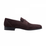 Moreschi Graz Suede Penny Loafers Dark Brown