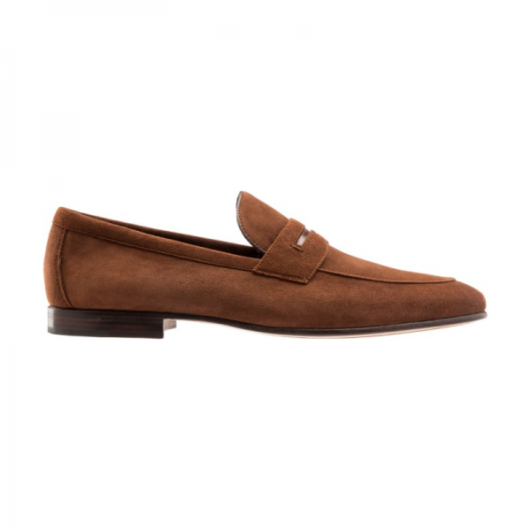 Moreschi Haiti Suede Penny Loafers Brown