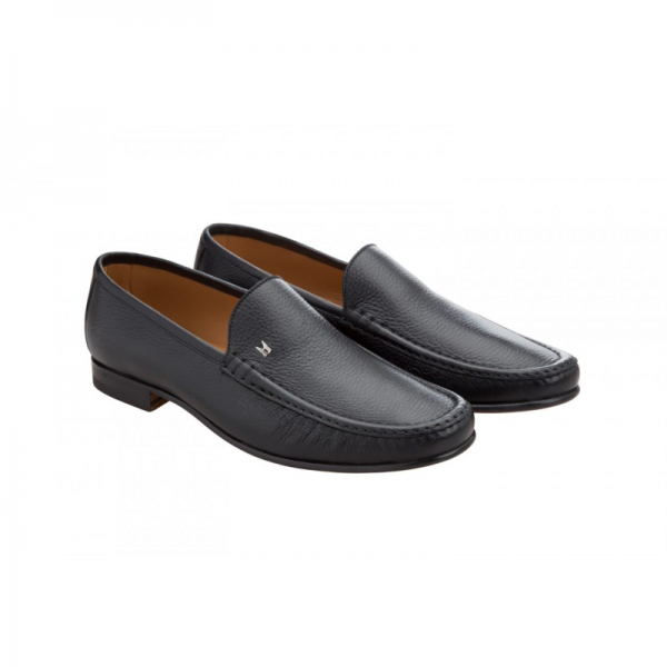 Moreschi Hannover Deerskin Loafers Black (SPECIAL ORDER)