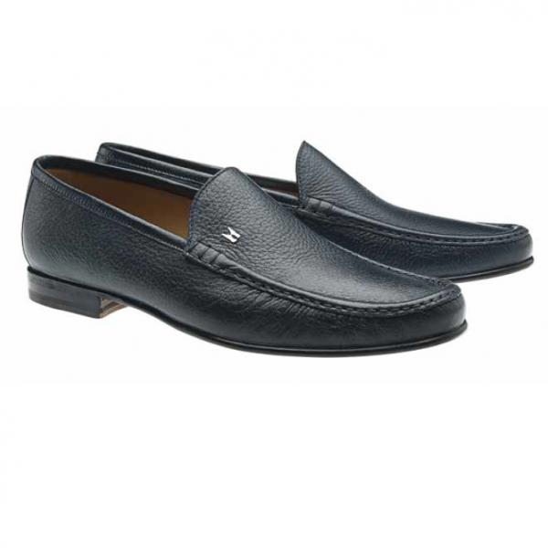 Moreschi Hannover Deerskin Loafers Navy