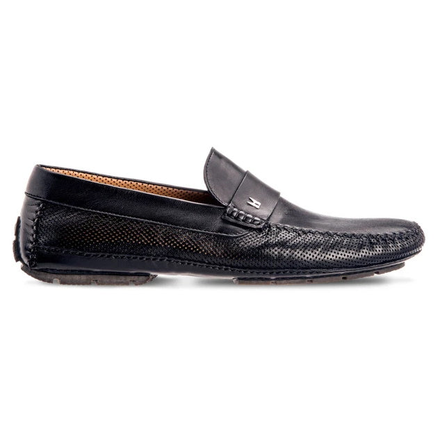 Moreschi Havana Lambskin Driving Loafers Black