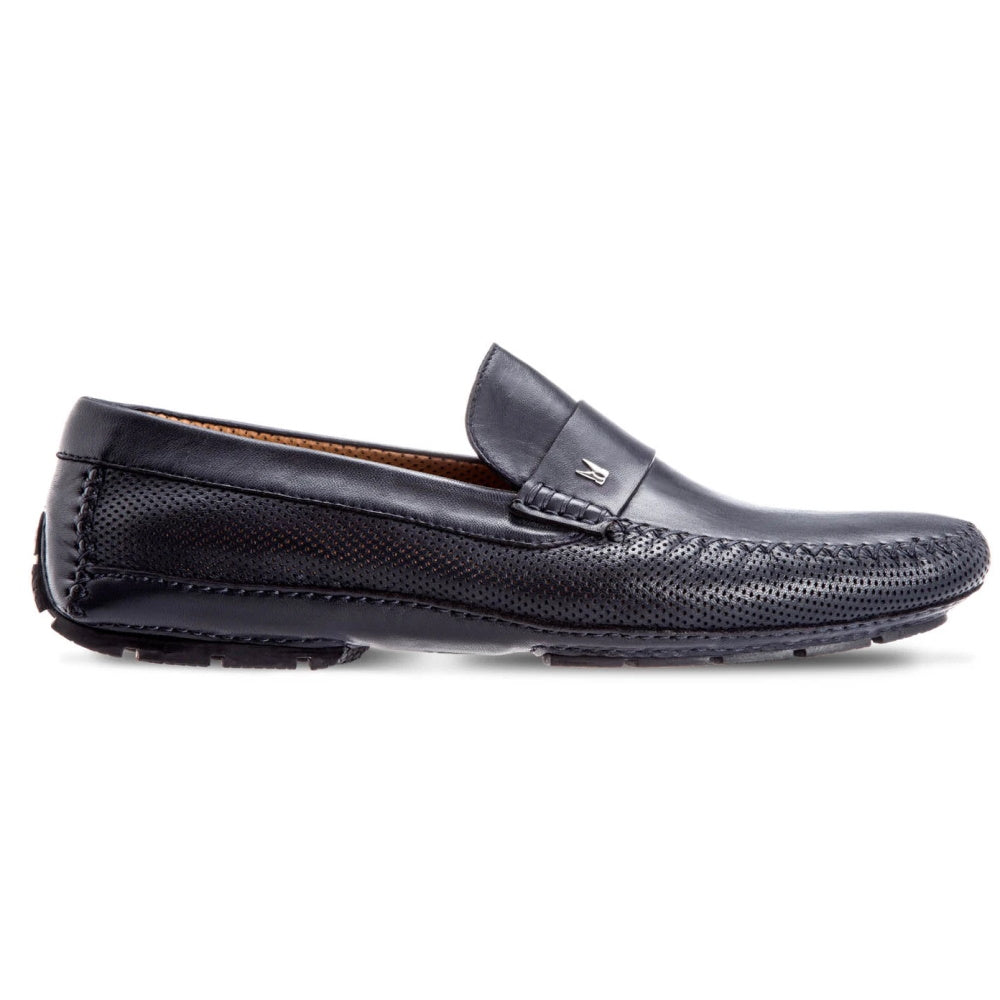 Moreschi Havana Lambskin Driving Loafers Blue