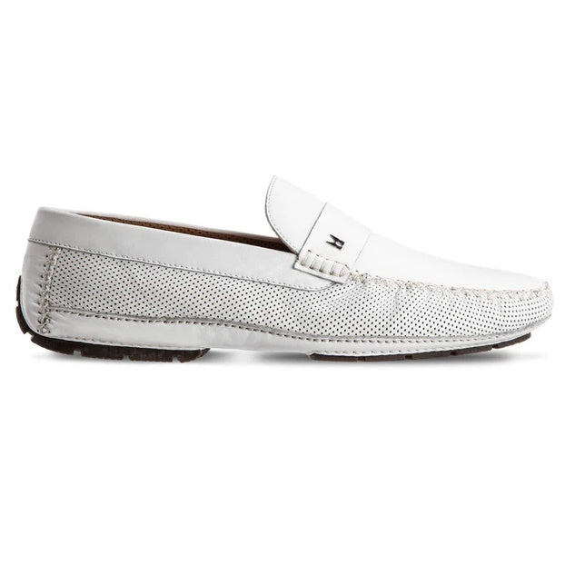 Moreschi Havana Lambskin Driving Loafers White