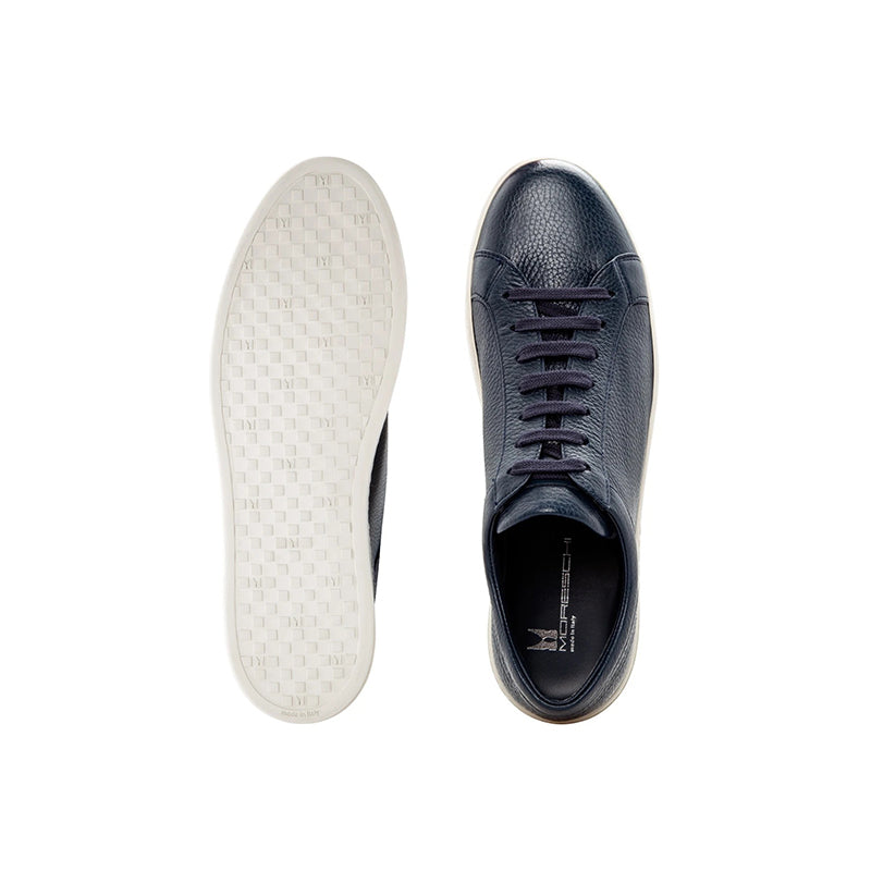 Moreschi Ibiza Deerskin Shoes Blue | MensDesignerShoe.com
