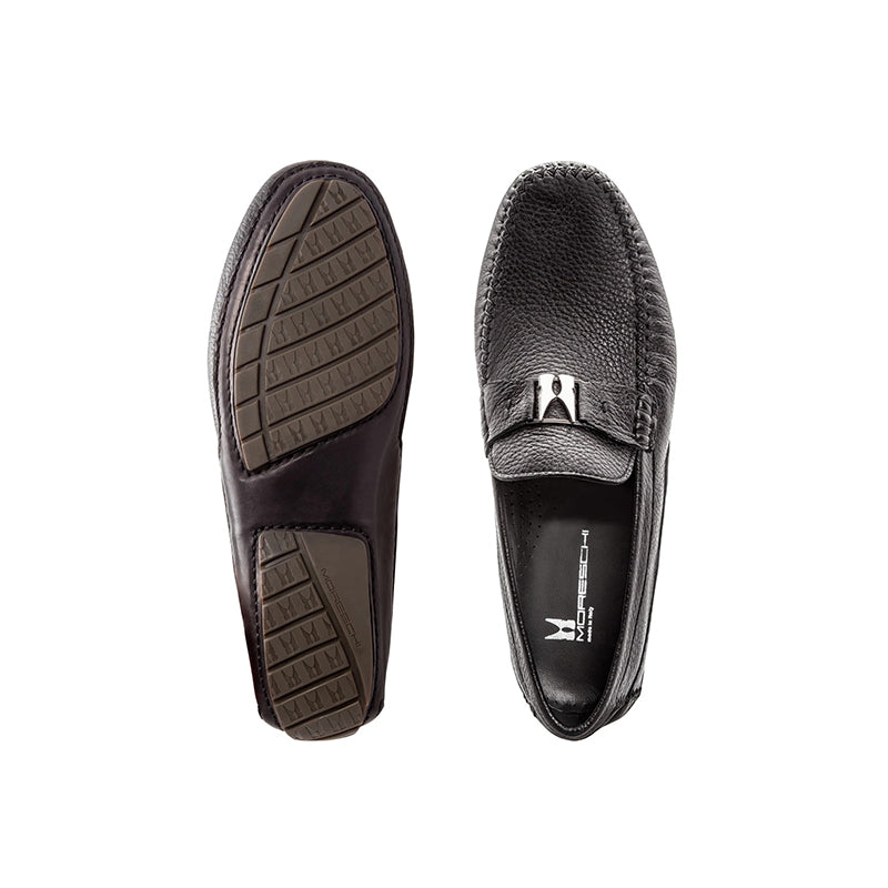 Moreschi Le Mans Deerskin Driving Loafers Black