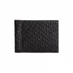 Moreschi Leather Embossed Credit Card Holder Black