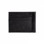 Moreschi Leather Embossed Credit Card Holder Black