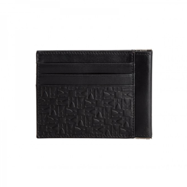 Moreschi Leather Embossed Credit Card Holder Black