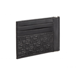 Moreschi Leather Embossed Credit Card Holder Black