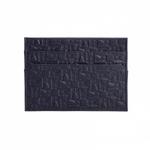 Moreschi Leather Embossed Credit Card Holder Dark Blue