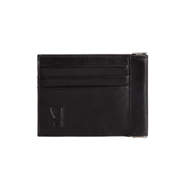 Moreschi Leather Credit Card Holder Black
