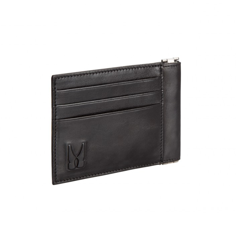 Moreschi Leather Credit Card Holder Black