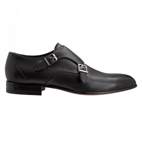 Moreschi 42126 Leather Double Monk Strap Shoes Black (SPECIAL ORDER)