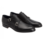 Moreschi 42126 Leather Double Monk Strap Shoes Black