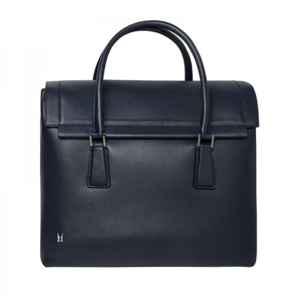 Moreschi Leather Travel Bag Dark Blue