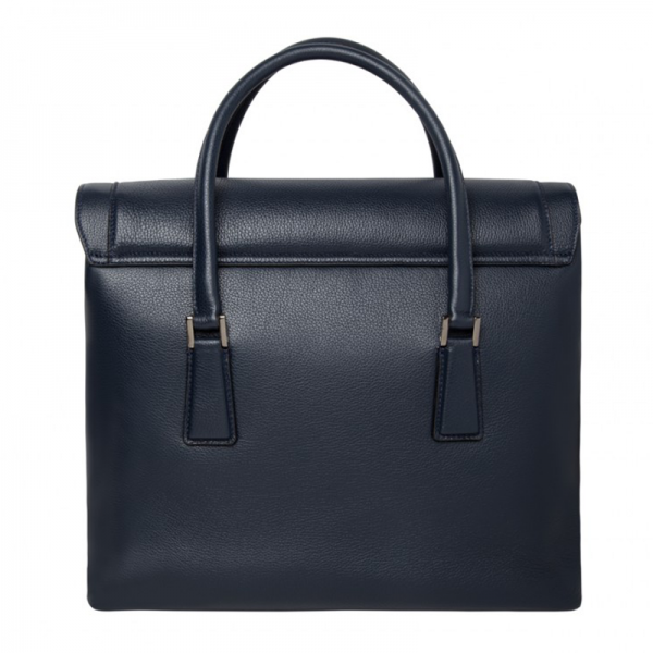 Moreschi Leather Travel Bag Dark Blue