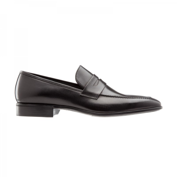 Moreschi Liegi Buffalo Apron Toe Loafers Black