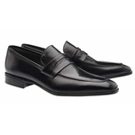 Moreschi Liegi Buffalo Apron Toe Loafers Black