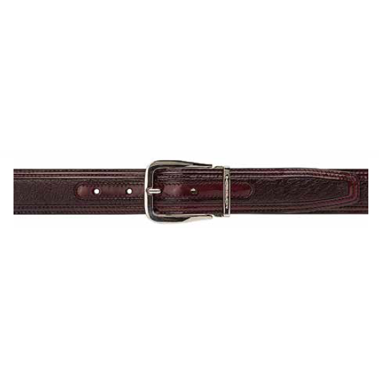Moreschi Lione Peccary & Calfskin Belts Burgundy