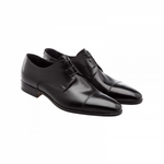 Moreschi Lipsia Buffalo Leather Cap Toe Shoes Black