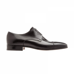 Moreschi Lipsia Buffalo Leather Cap Toe Shoes Black