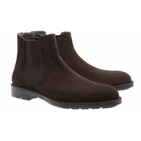 Moreschi Lubecca Suede Slip on Boots Dark Brown